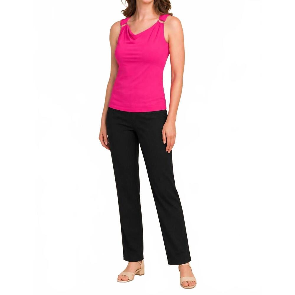 NEW JOSEPH RIBKOFF ring accent sleeveless top in azalea